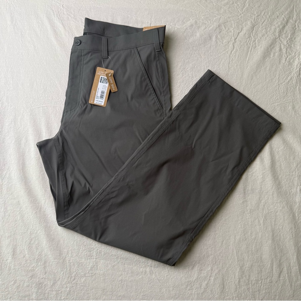 NWT Eddie Bauer Horizon Takeoff Chino Pants 36x32 Gray UPF 50+ Camping Hiking